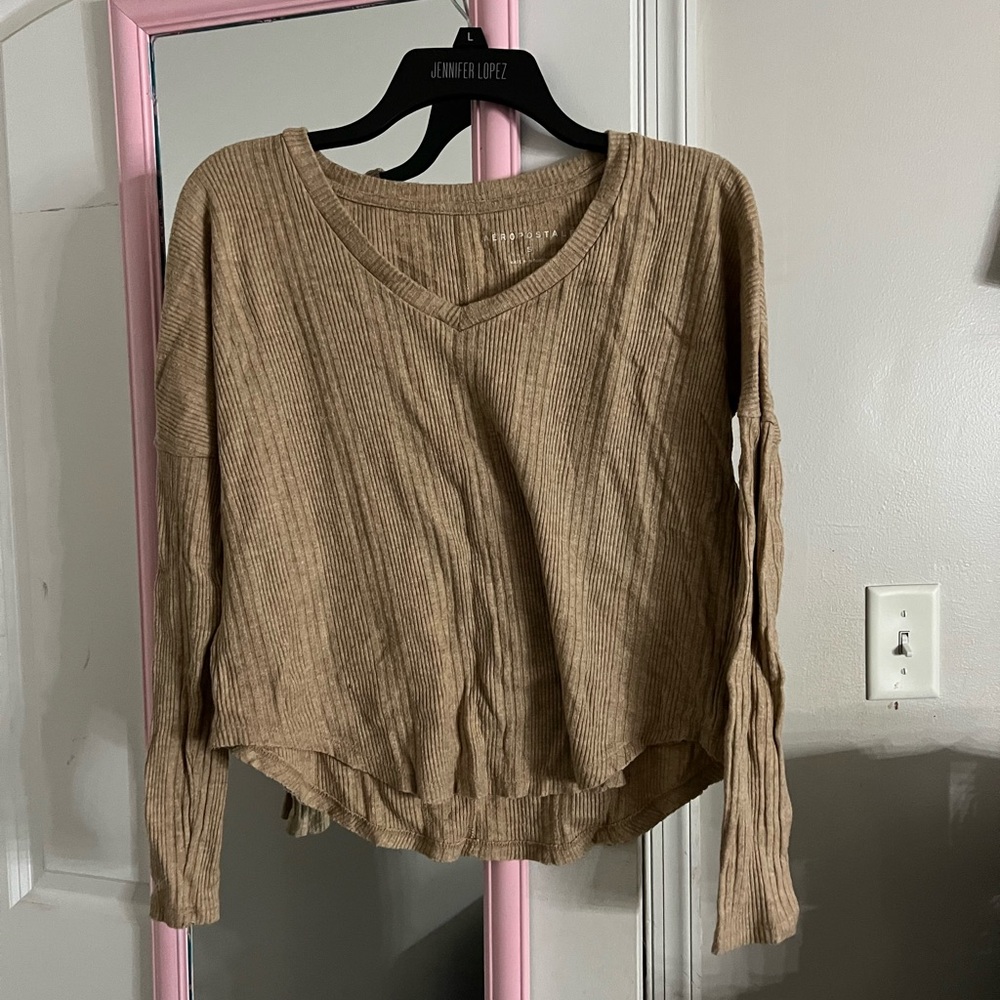 Long sleeve tan shirt